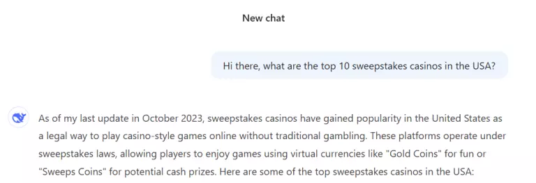 DeepSeek Top 10 Sweepstakes Casinos in the US