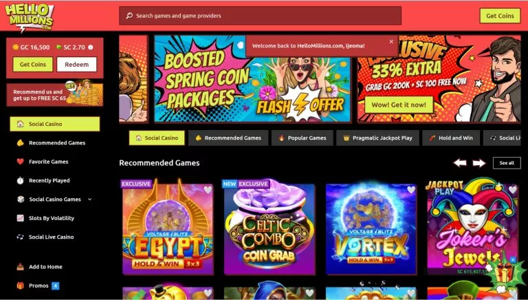 Hello Millions homepage