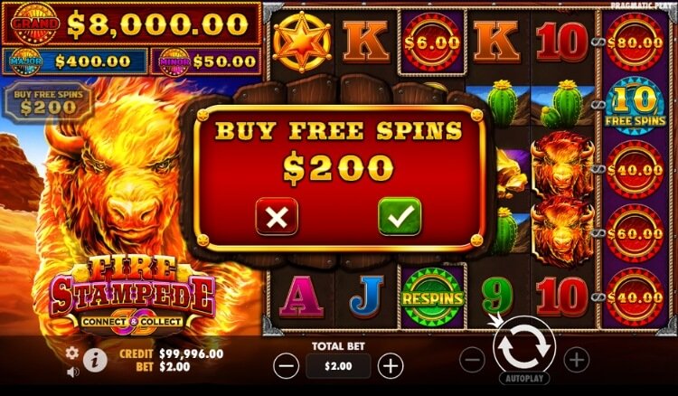 Fire Stampede Connect and Collect free spins